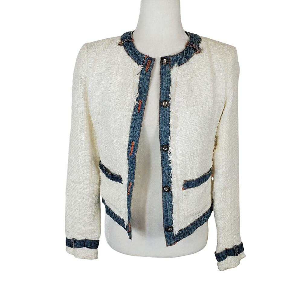 Cache White and Denim Trim Jacket